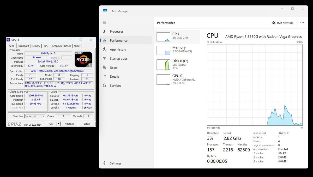 AMD Ryzen 5 3350G 4-Core 8-Thread AM4 CPU