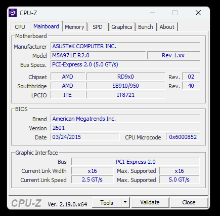 ASUS M5A97 LE R2.0 AM3+ Motherboard