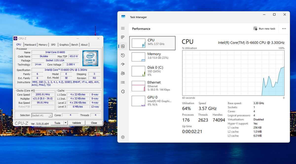 HP 290 G1 MT i5-6600 16GB DDR4 1TB SSD Windows 11 PC