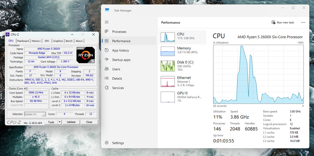 AMD Ryzen 5 2600X 6-Core 12-Thread AM4 Processor