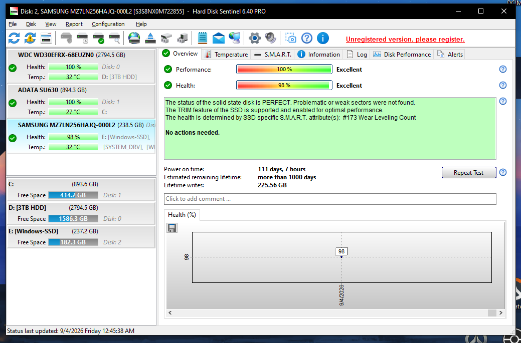 Samsung PM871b 256GB SATA SSD