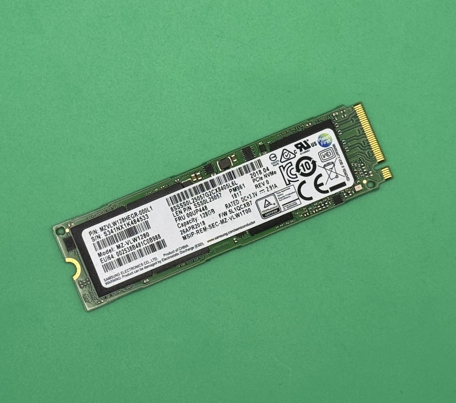 Samsung PM961 128GB M.2 NvmeSSD