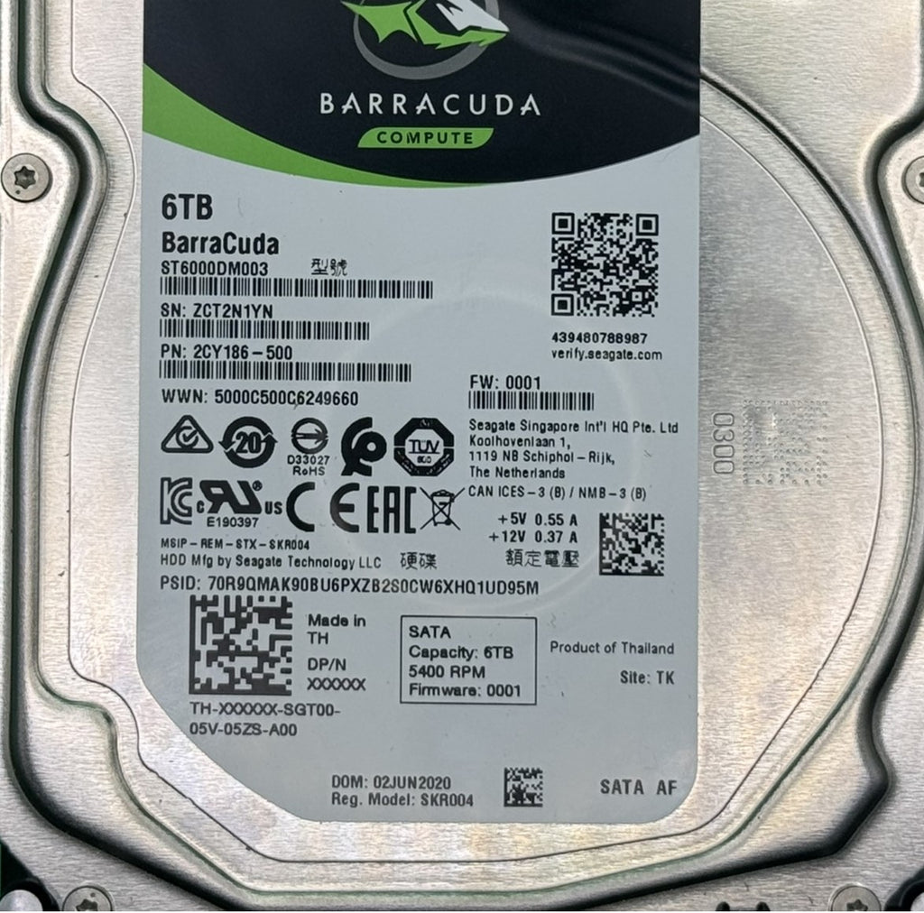 Seagate BarraCuda 6TB 3.5" SATA Hard Drive