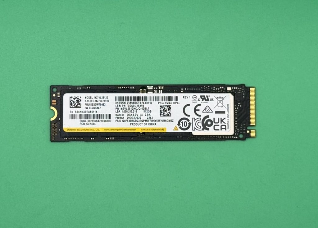 Samsung PM9A1 512GB NVMe PCIe Gen4 M.2 SSD + Heatsink