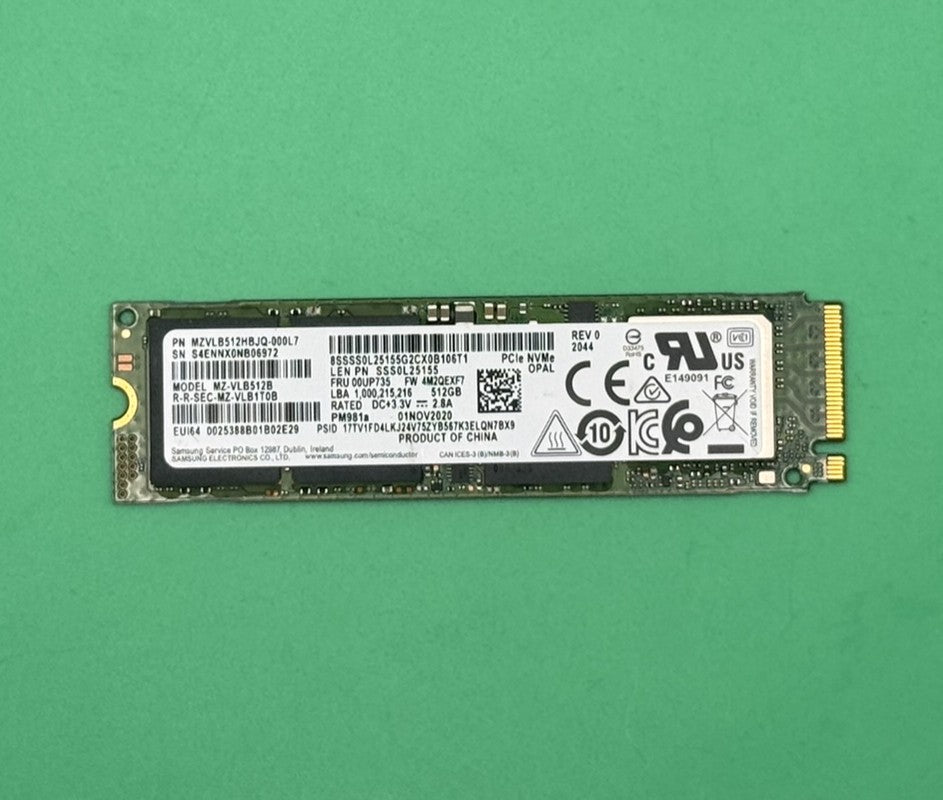 Samsung PM981a 512GB NVMe M.2 SSD