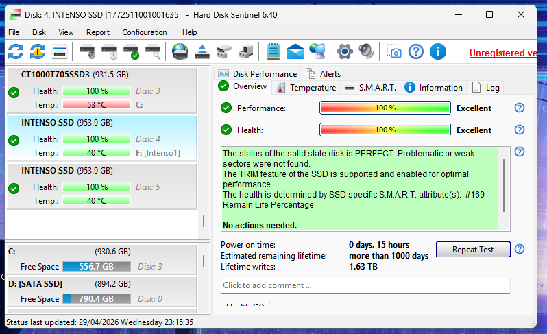 Intenso 1TB Performance SataSSD