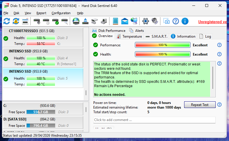 Intenso 1TB Performance SataSSD