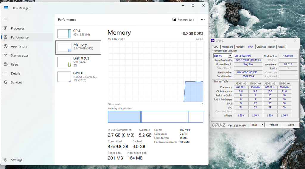 Kingston 8GB (2x4GB) DDR3 1600MHz Desktop RAM