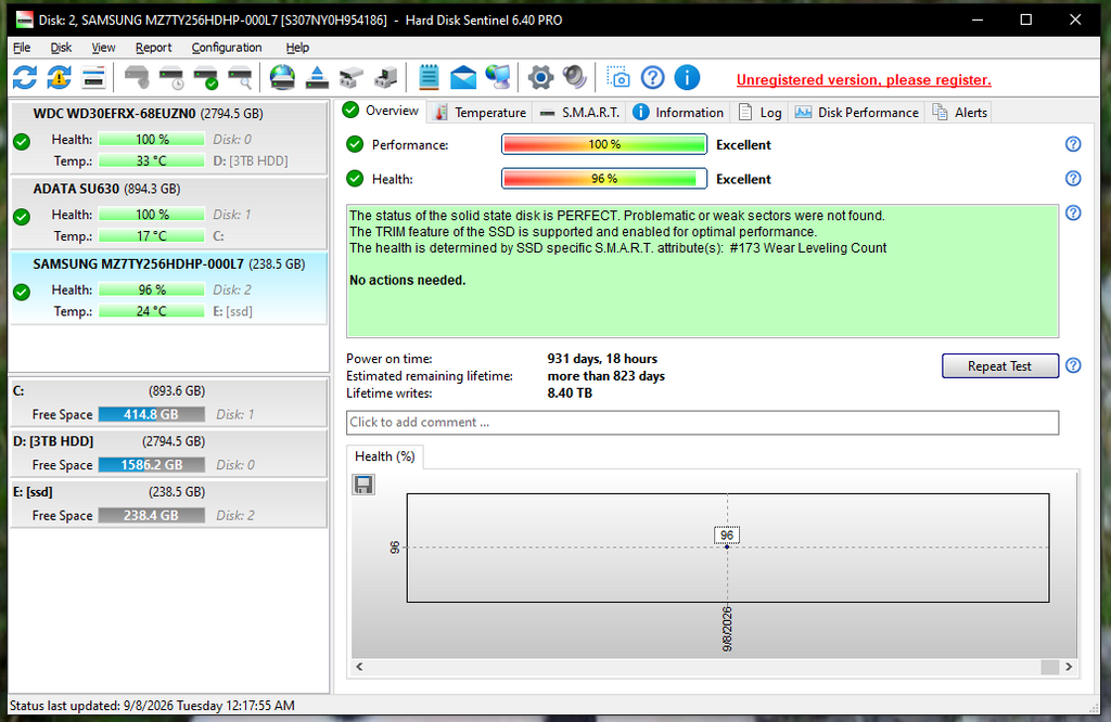 Samsung CM871A 256GB SATA SSD