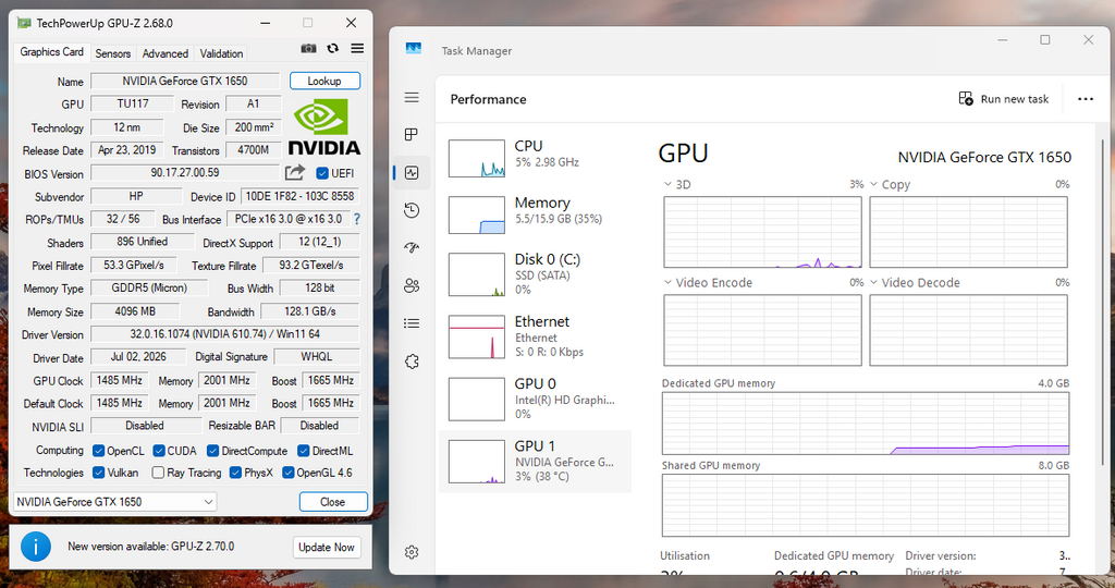 NVIDIA GeForce GTX 1650 4GB GDDR5 Graphics Card